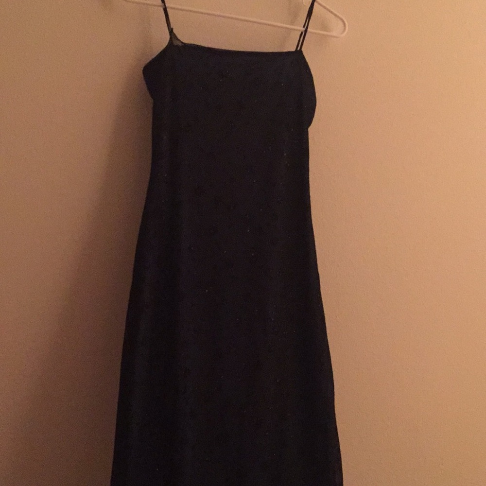 Sparkly Black Flower Prom Dress